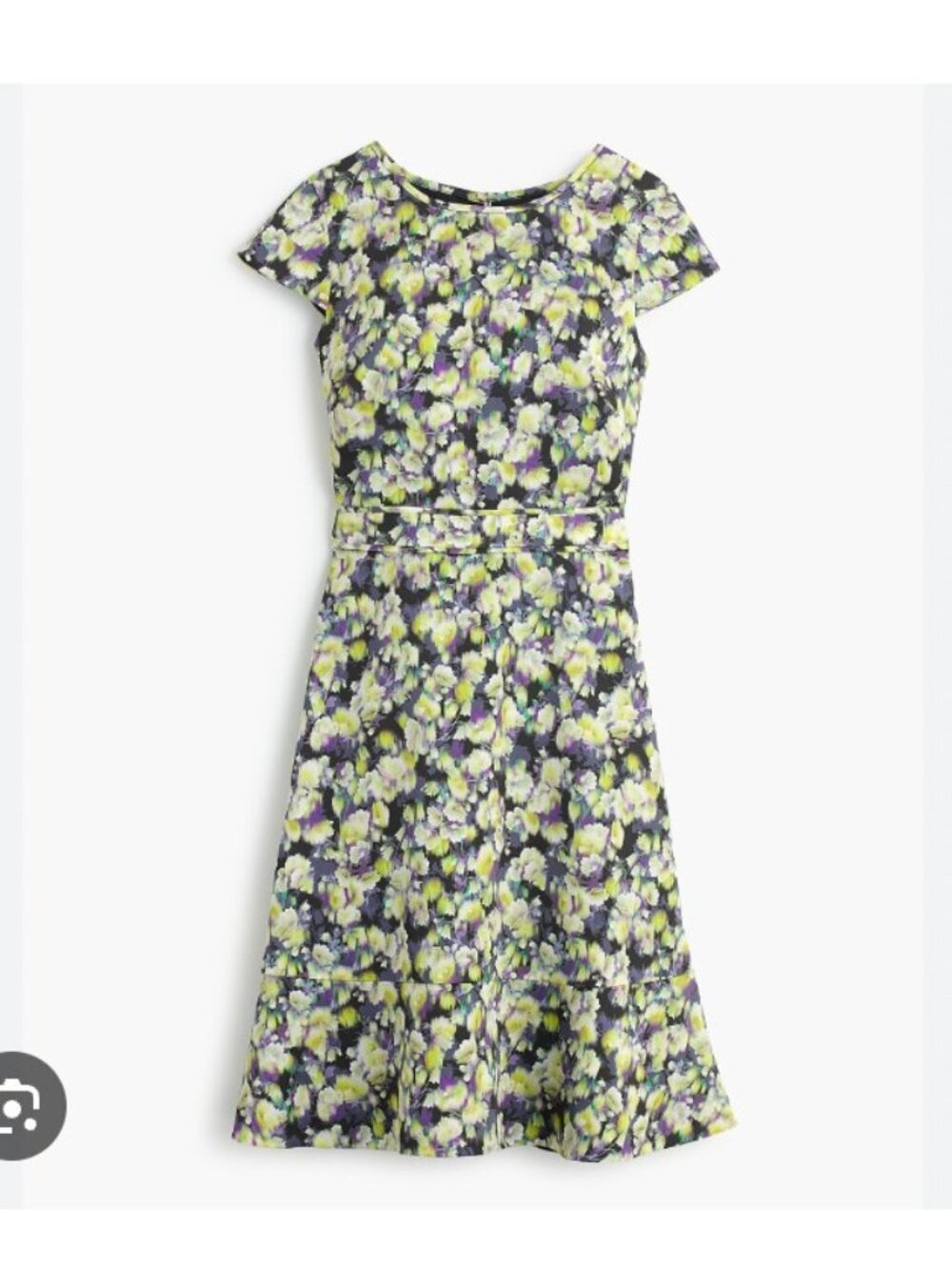 J.Crew Dress Womens 00 Multicolor Floral Fit Flare Short Sleeve Mini